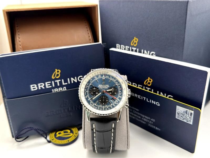 Breitling Navitimer B01 Chronograph AB0121 43mm Blue Dial Steel Box Paper (1 of 13)