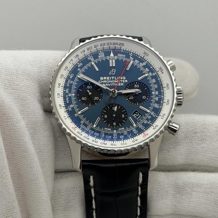 Breitling Navitimer B01 Chronograph AB0121 43mm Blue Dial Steel Box Paper - 2
