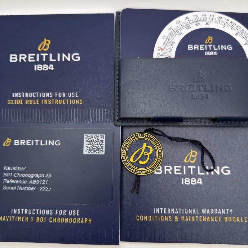 Breitling Navitimer B01 Chronograph AB0121 43mm Blue Dial Steel Box Paper - 3