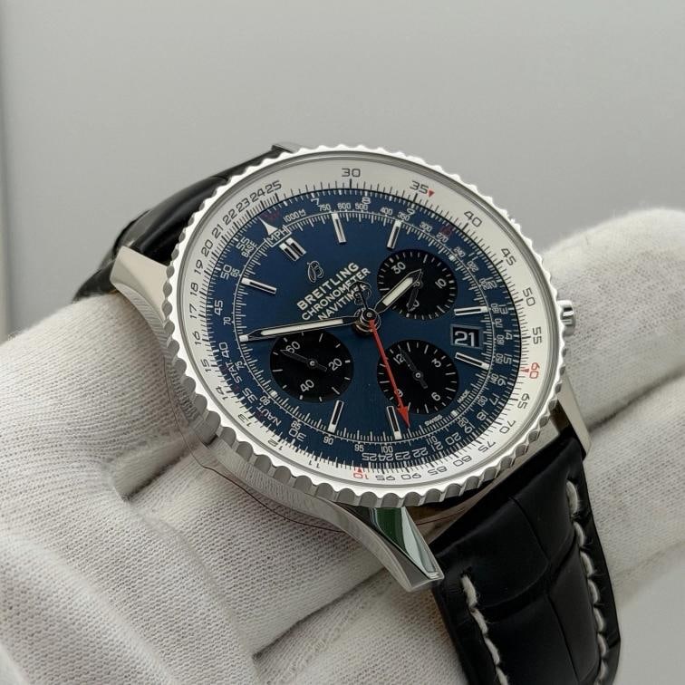 Breitling Navitimer B01 Chronograph AB0121 43mm Blue Dial Steel Box Paper - 4