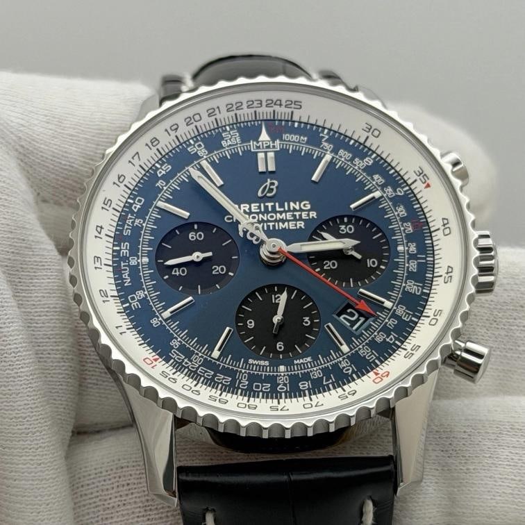 Breitling Navitimer B01 Chronograph AB0121 43mm Blue Dial Steel Box Paper - 5