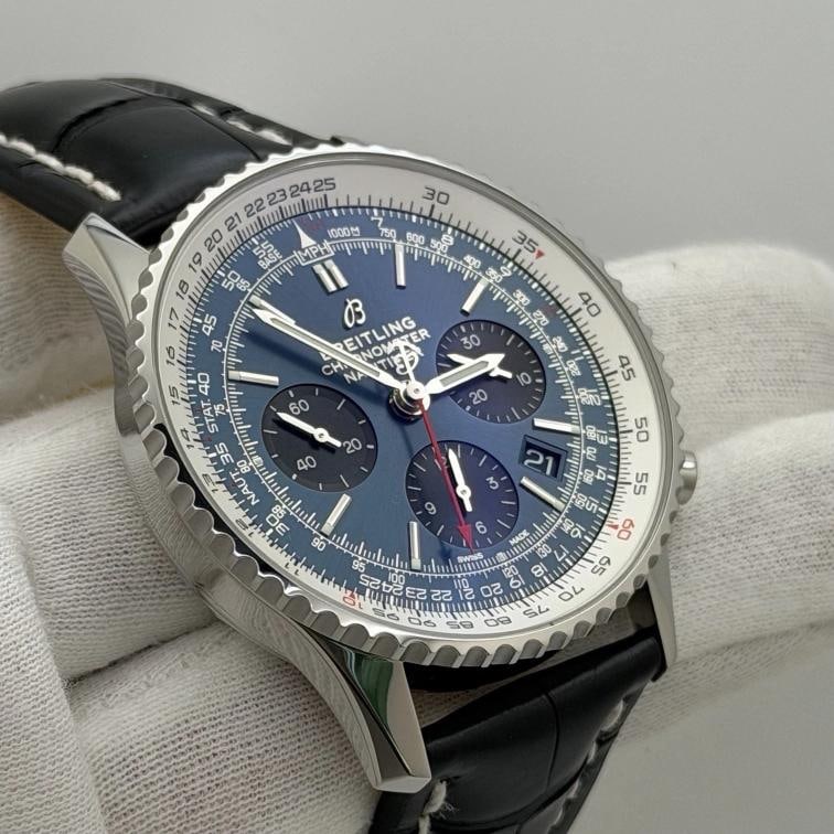 Breitling Navitimer B01 Chronograph AB0121 43mm Blue Dial Steel Box Paper - 6