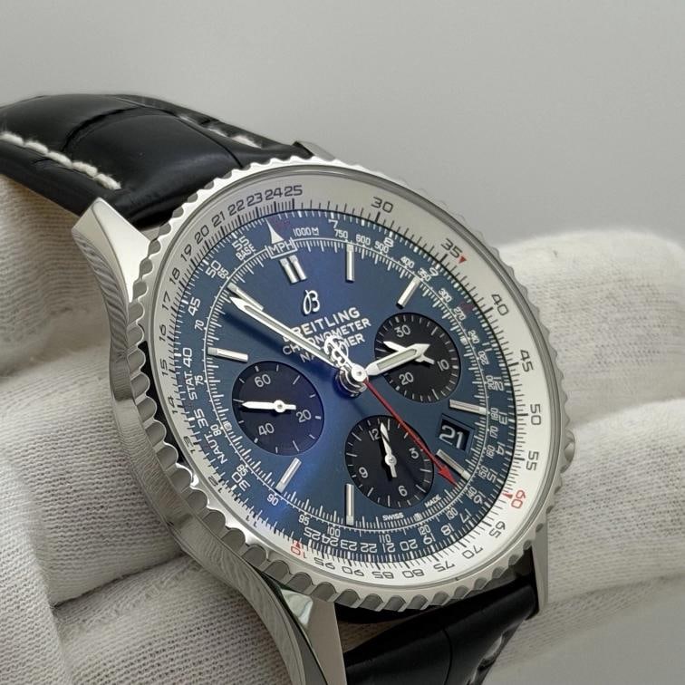 Breitling Navitimer B01 Chronograph AB0121 43mm Blue Dial Steel Box Paper - 7