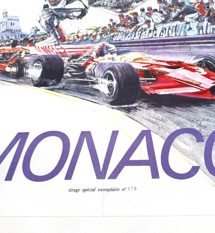 MONACO GRAND PRIX 1971 POSTER STEVE CARPENTER AUTHENTIC RACE EDITION #870 - 2