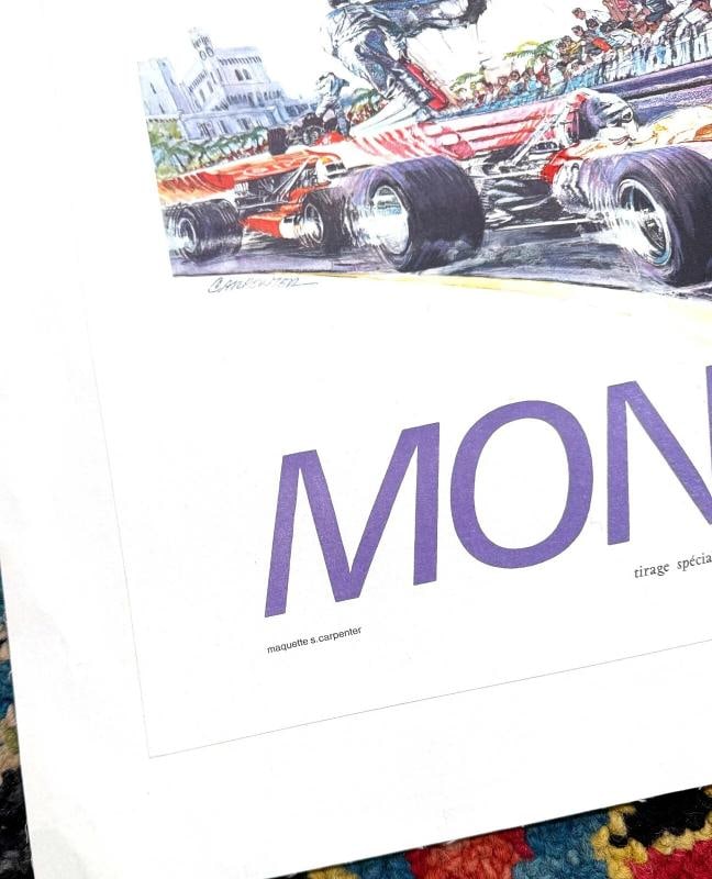 MONACO GRAND PRIX 1971 POSTER STEVE CARPENTER AUTHENTIC RACE EDITION #870 - 3