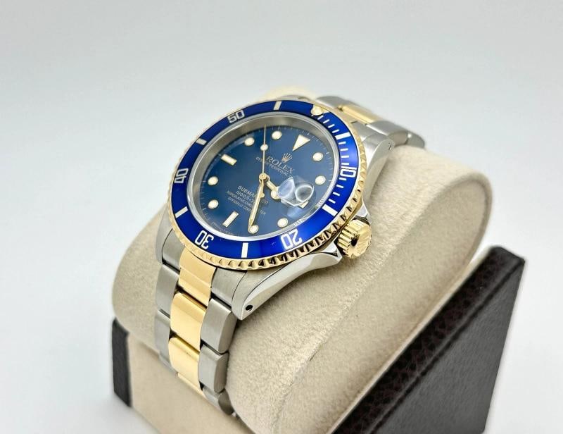 Rolex Submariner Blue 16613 40mm 18K Yellow Gold Stainless Steel - 3