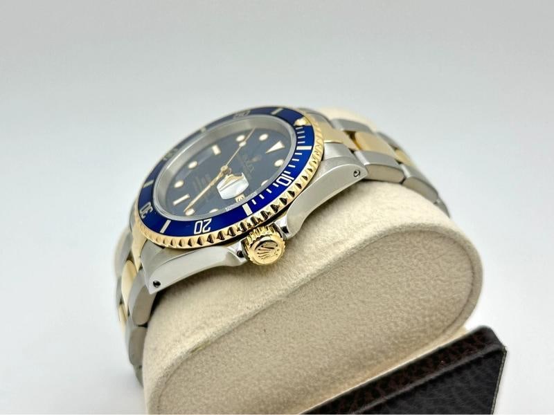 Rolex Submariner Blue 16613 40mm 18K Yellow Gold Stainless Steel - 4