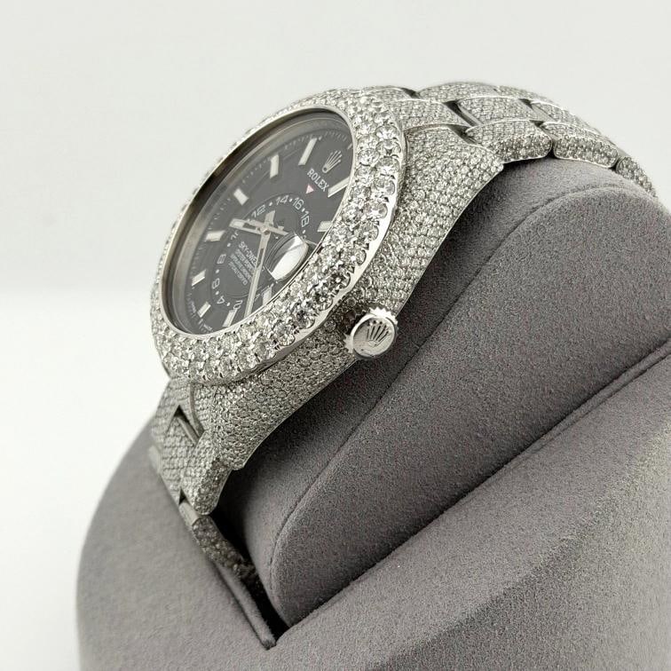 Rolex Sky Dweller 326934 42mm Iced Out Diamond Watch Case Bezel Band Steel - 12