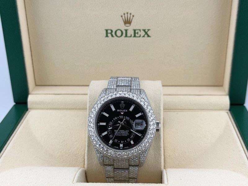 Rolex Sky Dweller 326934 42mm Iced Out Diamond Watch Case Bezel Band Steel - 14