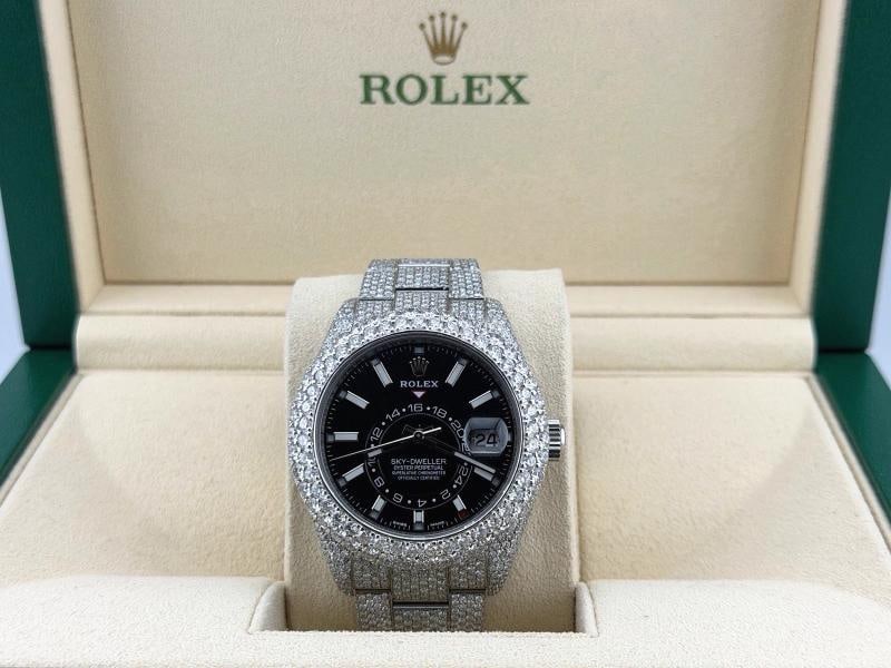 Rolex Sky Dweller 326934 42mm Iced Out Diamond Watch Case Bezel Band Steel (1 of 14)