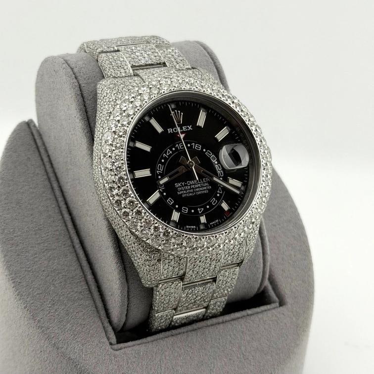 Rolex Sky Dweller 326934 42mm Iced Out Diamond Watch Case Bezel Band Steel - 3