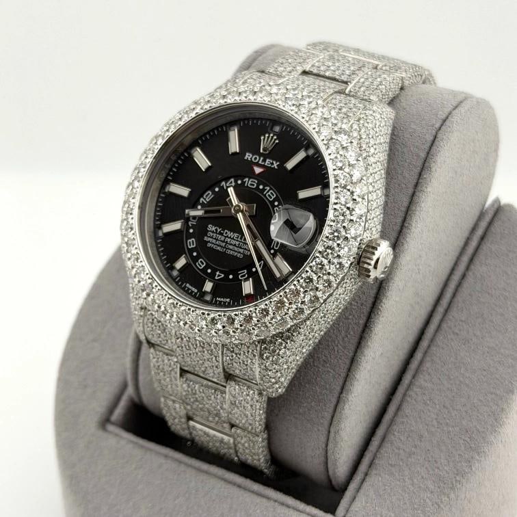 Rolex Sky Dweller 326934 42mm Iced Out Diamond Watch Case Bezel Band Steel - 5