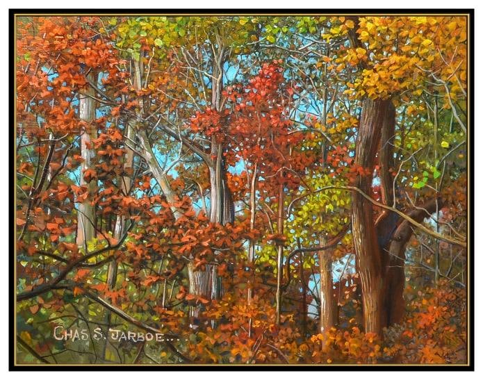 Charles S Jarboe Original Oil Painting On Board Landscape Signed Framed Artwork - 2