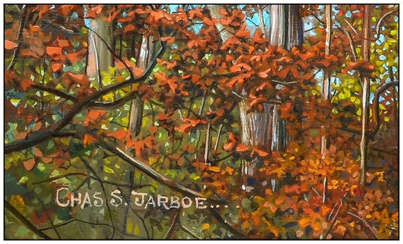 Charles S Jarboe Original Oil Painting On Board Landscape Signed Framed Artwork - 3