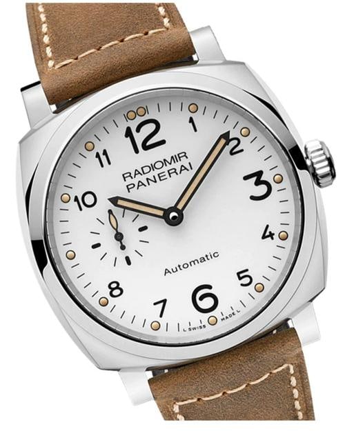 PANERAI Radiomir 3Days PAM00655 Men's watch box and paper: Model: Radiomir Reference: PAM00655 Case Material: Stainless Steel Case Size: 42mm Movement: Automatic Dial: White Dial with Black Arabic Numerals and Luminescent Dots Crystal/Glass: Sapphire Crystal 
