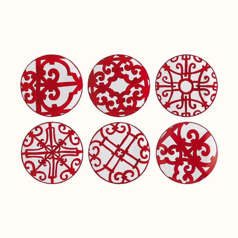 HERMES BALCON DU GUADALQUIVIR SET OF 6 BREAD & BUTTER PLATES #P011612P BRAND NIB - 2