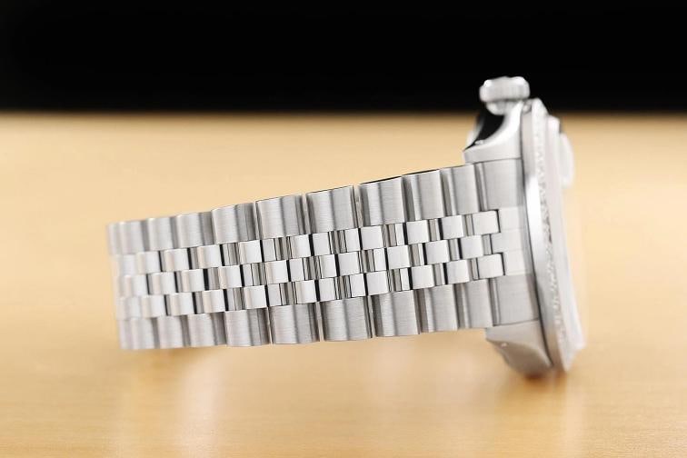 ROLEX MENS DATEJUST 16014 GRAY ROMAN DIAMOND 18K WHITE GOLD STEEL JUBILEE WATCH - 7