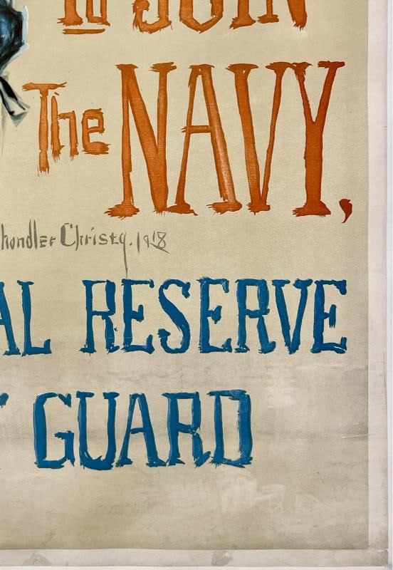 Original Vintage Poster GEE! I WISH I WERE A MAN JOIN THE NAVY WWI World War OL - 5