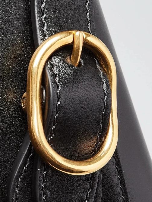 Gucci Black Smooth Leather Bamboo Handle Small Backpack Bag - 9
