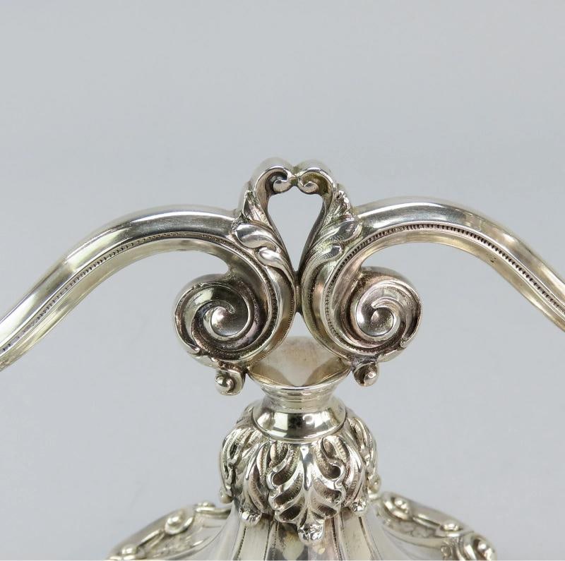 Beautiful Pair Portuguese 833 Silver 6 3/8" Low 2 Light Candelabra Candlesticks - 7
