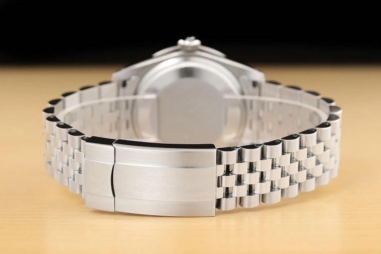 ROLEX OYSTER PERPETUAL DATE 1500 34MM STAINLESS STEEL SILVER DIAMOND WATCH - 6