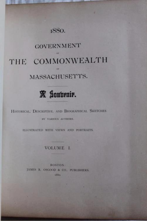 Government Of The Commonwealth Of Massachusetts / 1880 - 2