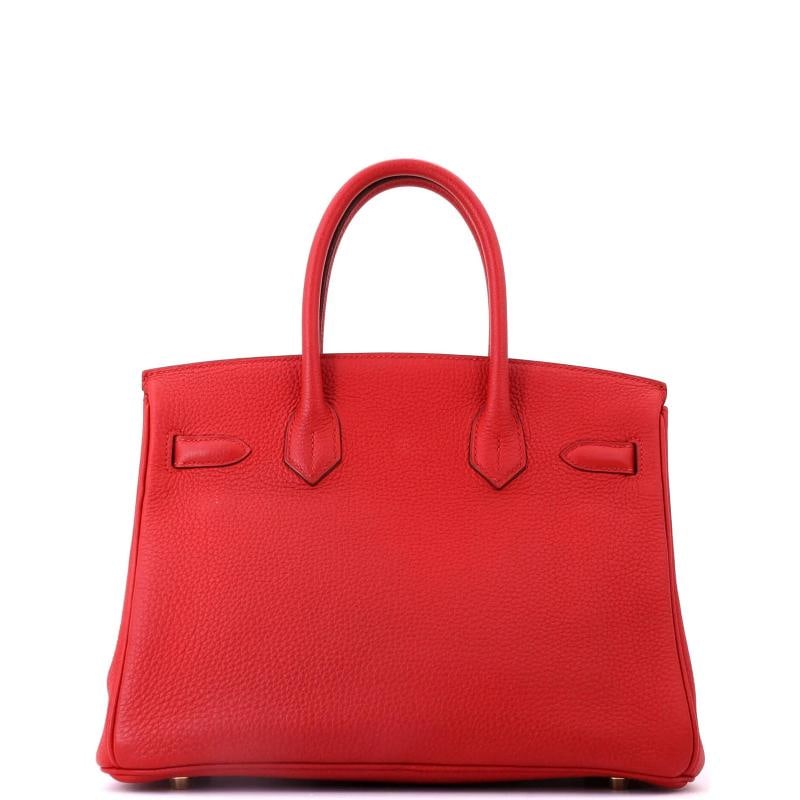 Hermes Birkin Handbag Red Togo with Gold Hardware 30 - 4