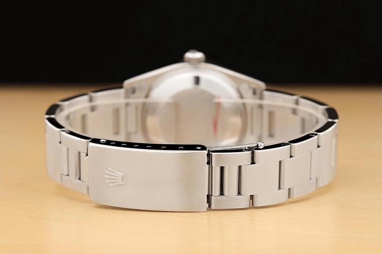 ROLEX OYSTER PERPETUAL MIDSIZE 67480 UNISEX SALMON 3-6-9 STAINLESS STEEL WATCH - 6