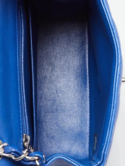 Chanel Blue Quilted Lambskin Leather Classic Square Mini Flap Bag - 9