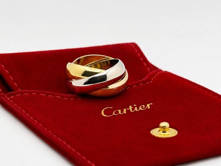 Cartier Trinity Classic Ring Large Model Tri Color 18k Gold COA Pouch - 2