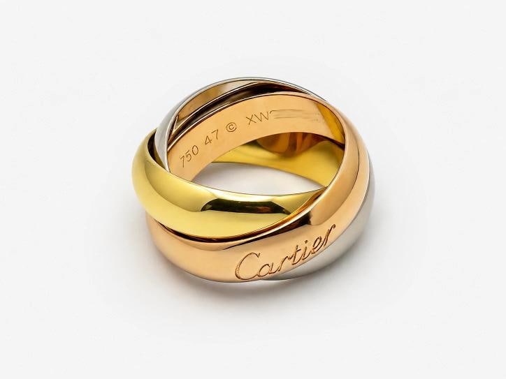 Cartier Trinity Classic Ring Large Model Tri Color 18k Gold COA Pouch - 4