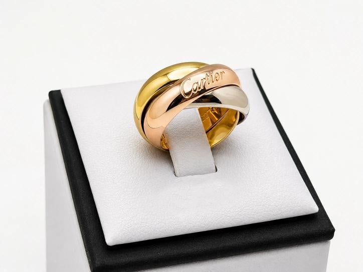 Cartier Trinity Classic Ring Large Model Tri Color 18k Gold COA Pouch - 5