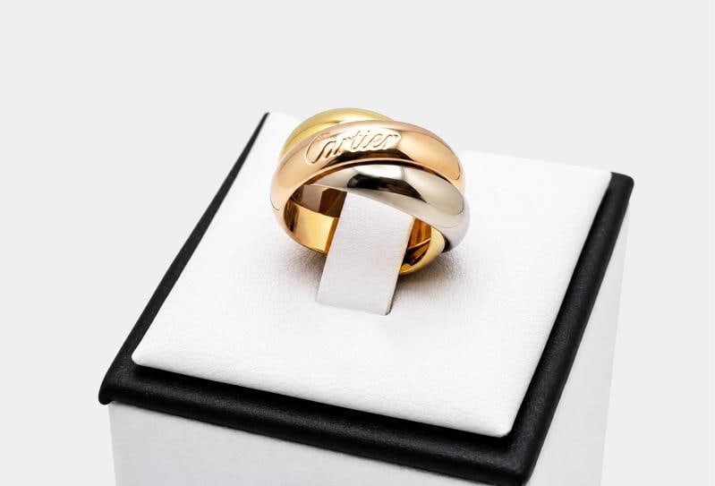 Cartier Trinity Classic Ring Large Model Tri Color 18k Gold COA Pouch - 6