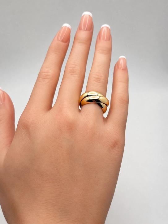 Cartier Trinity Classic Ring Large Model Tri Color 18k Gold COA Pouch - 9