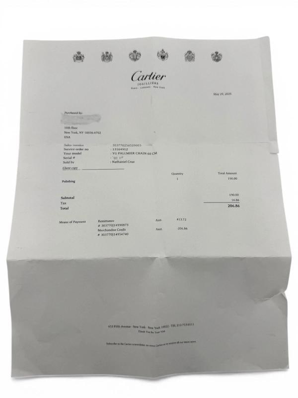 Cartier 18K Yellow Gold Pallmeir 23' Inch or 60 cm Chain Necklace - 5