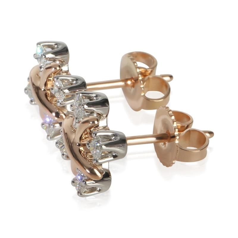 Tiffany & Co. Rose Gold & Platinum Diamond Sixteen Stone Earrings - 2