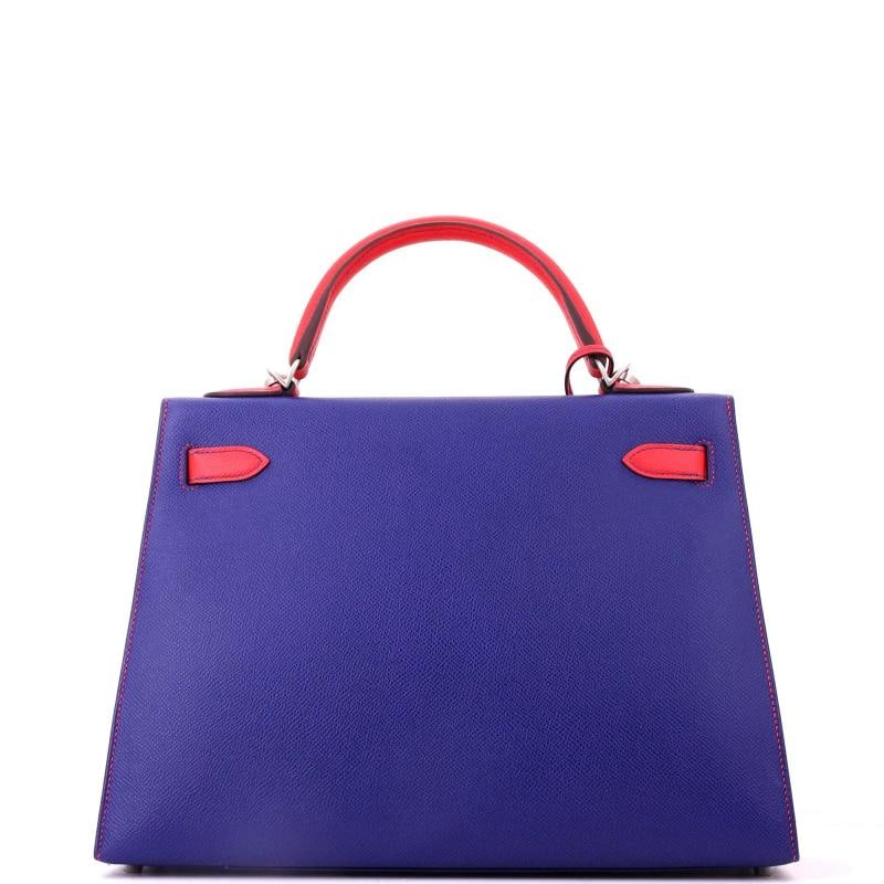 Hermes Kelly Handbag Bicolor Epsom with Brushed Palladium Hardware 32 - 3