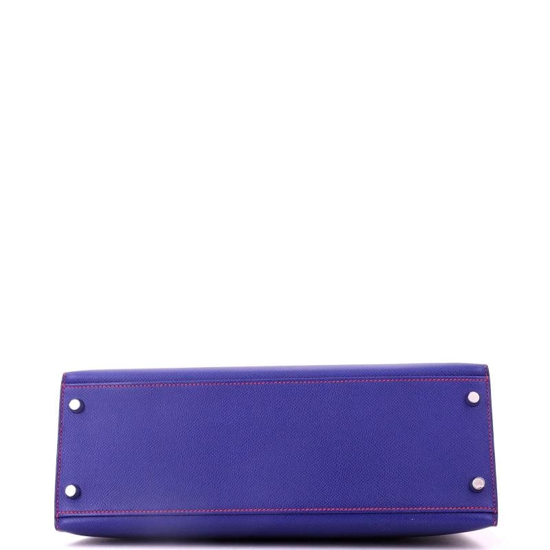 Hermes Kelly Handbag Bicolor Epsom with Brushed Palladium Hardware 32 - 4