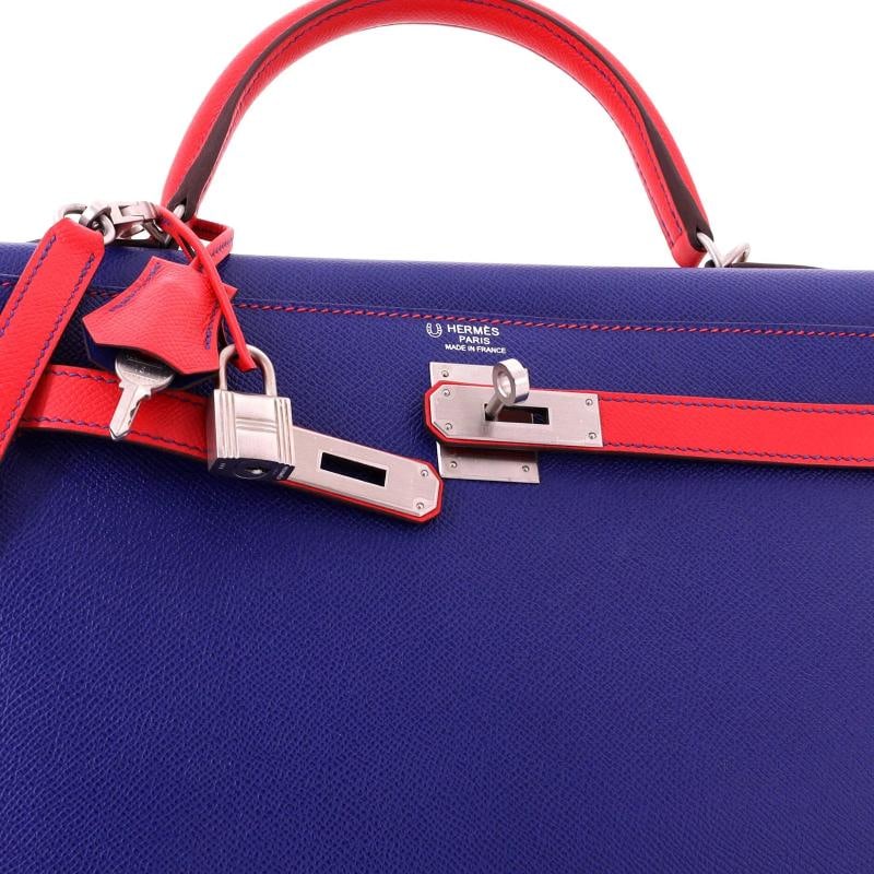 Hermes Kelly Handbag Bicolor Epsom with Brushed Palladium Hardware 32 - 6