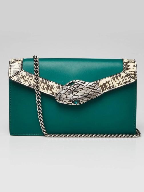 Gucci Green/Beige Leather/Snakeskin Lilith Crossbody Bag (1 of 10)