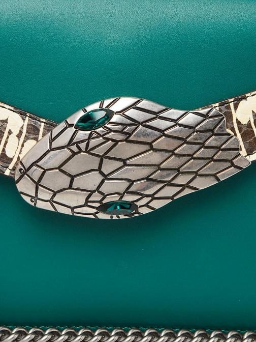 Gucci Green/Beige Leather/Snakeskin Lilith Crossbody Bag - 5