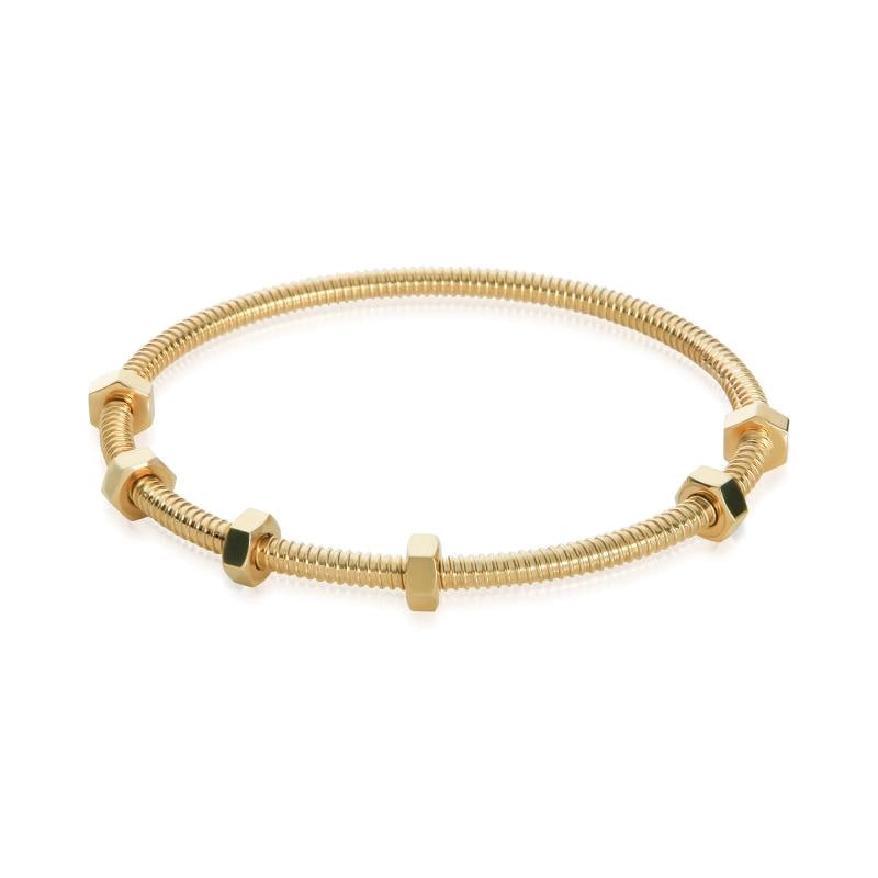 Cartier Yellow Gold Ecrou Bracelet: Condition: Pre-owned,Item Length: 18 cm,Clasp/Buckle Type: Pusher,With Original Box/Packaging: Yes,With Papers: Yes,Side Stone Type: No Stone,Metal Purity: 18k,Gross Weight (grams): 29.98,Department: 