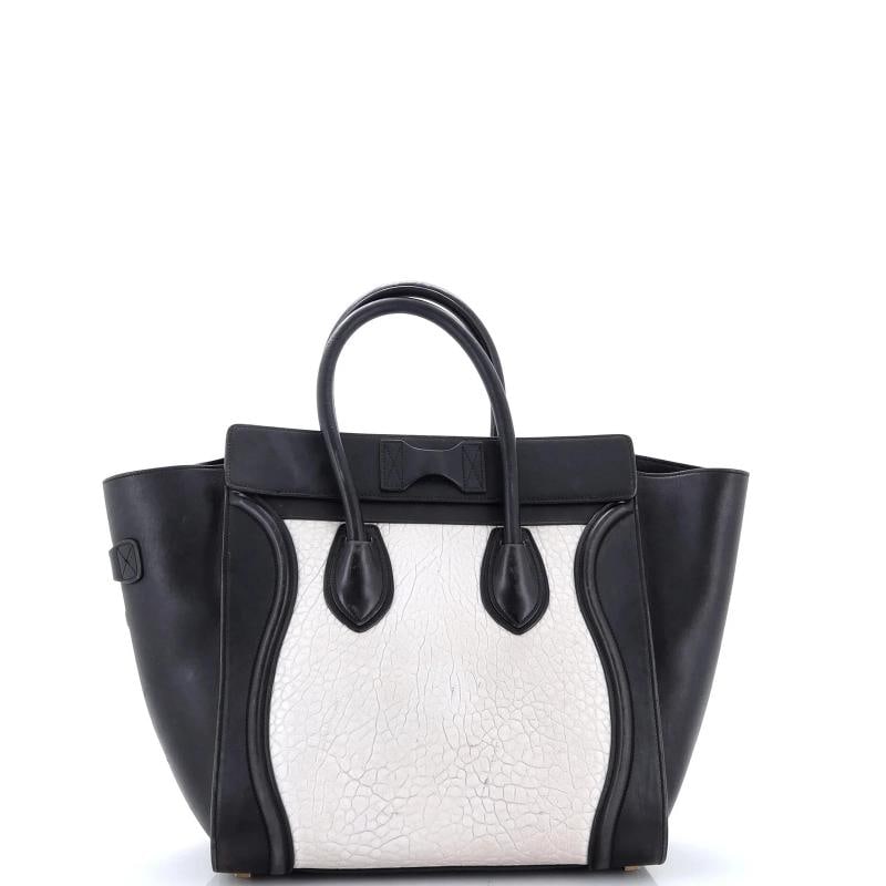 Celine Bicolor Luggage Bag Leather Micro - 3