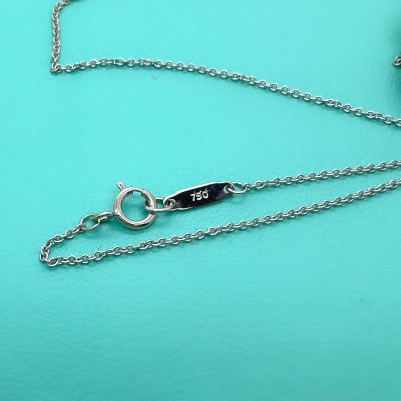 Tiffany & Co Large Filigree Heart Key Diamond Pendant Necklace 18K White Gold - 6