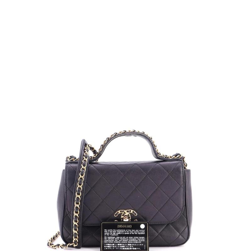 Chanel Chain Infinity Top Handle Bag Quilted Lambskin Small - 2