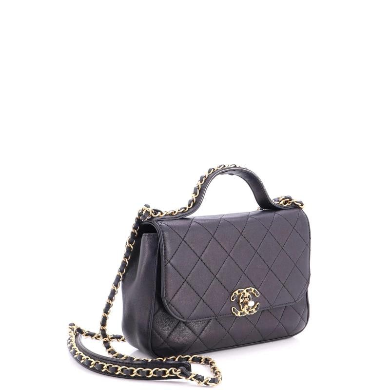 Chanel Chain Infinity Top Handle Bag Quilted Lambskin Small - 3