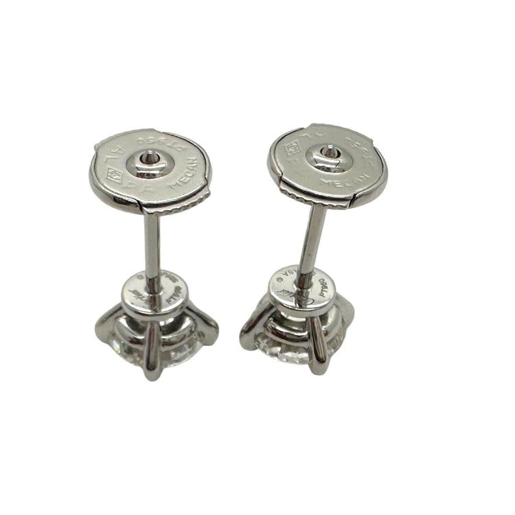CARTIER Platinum Diamond Stud Earrings Rounds 2.05 Carats GIA Certificates - 7