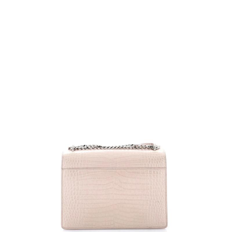 Saint Laurent Sunset Crossbody Bag Crocodile Embossed Leather Medium - 3