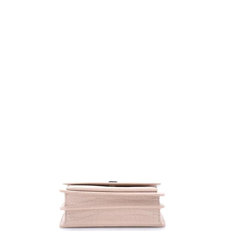 Saint Laurent Sunset Crossbody Bag Crocodile Embossed Leather Medium - 4