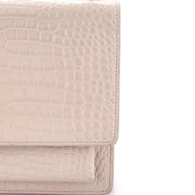 Saint Laurent Sunset Crossbody Bag Crocodile Embossed Leather Medium - 6